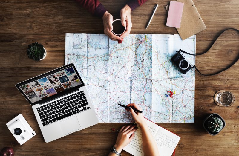 Macbook and Map