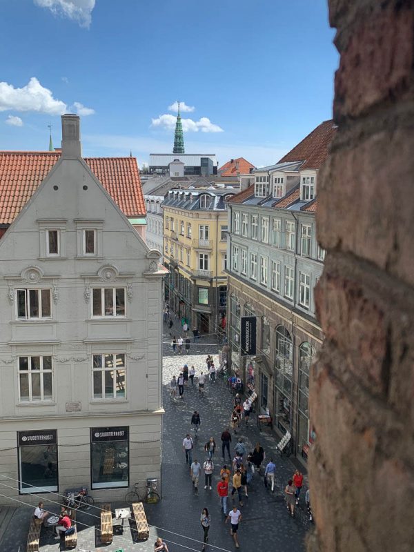 View of street from tower window