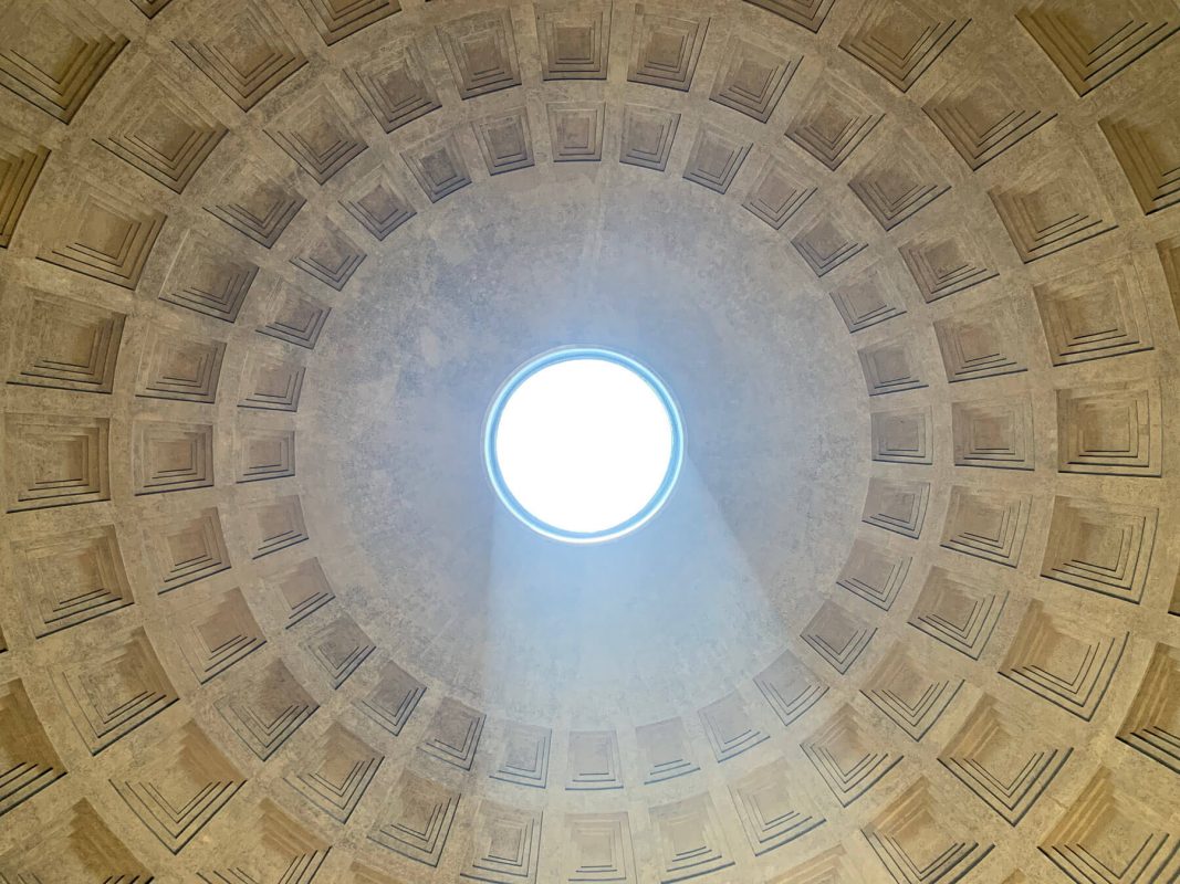 A hole in the ceiling of the Pantheon 
