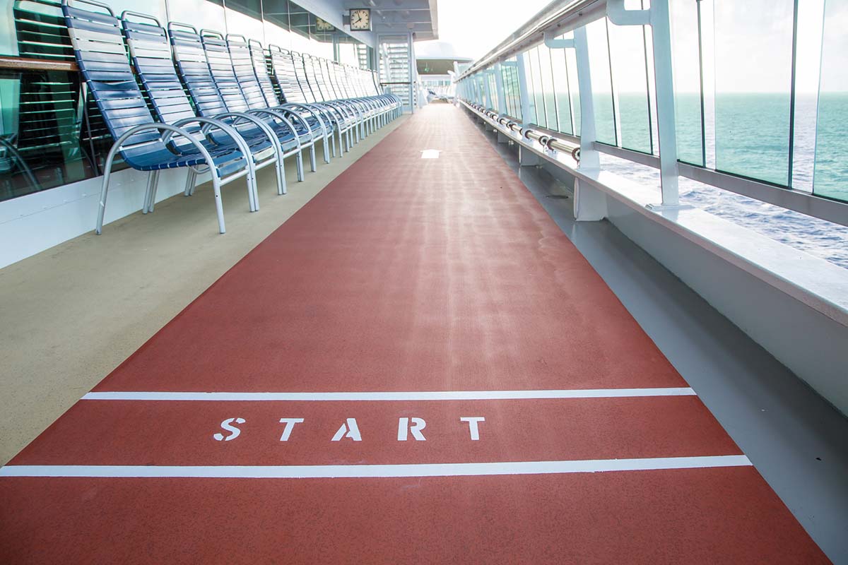 image of a running track on a cruise ship 